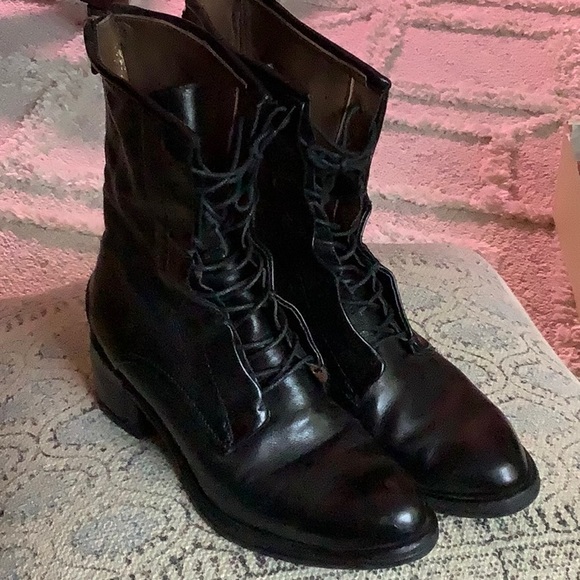 AS98 EUC ODIE COMBAT BOOT soft black leather lace up boots size 6/36 with box - Picture 6 of 13